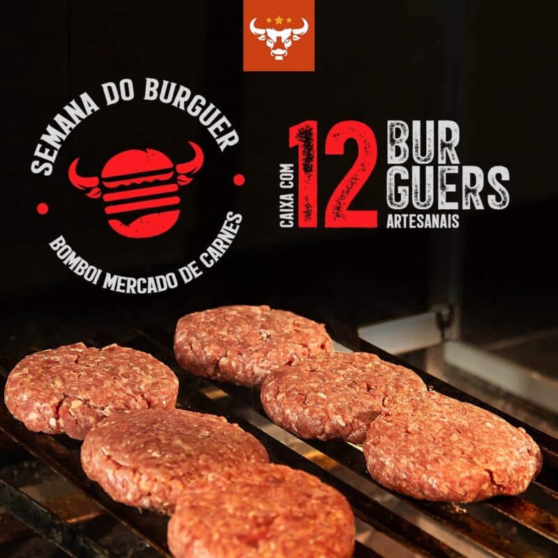 kit cx hamburguer com 12unid 120gr